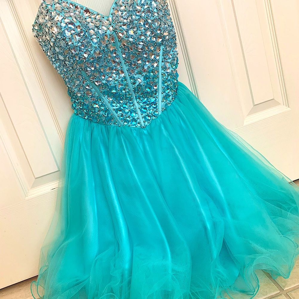 Hombre turquoise Tween party dress.